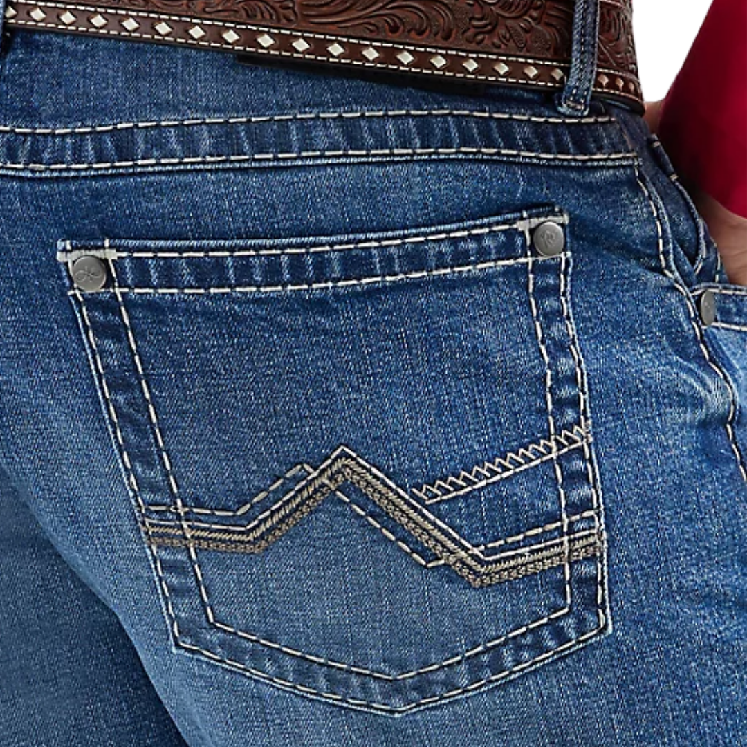 Wrangler Men's Rock Slim Fit Straight Leg Blue Jeans