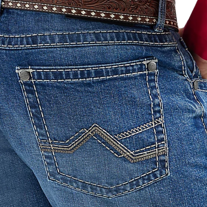 Wrangler Men's Rock Slim Fit Straight Leg Blue Jeans