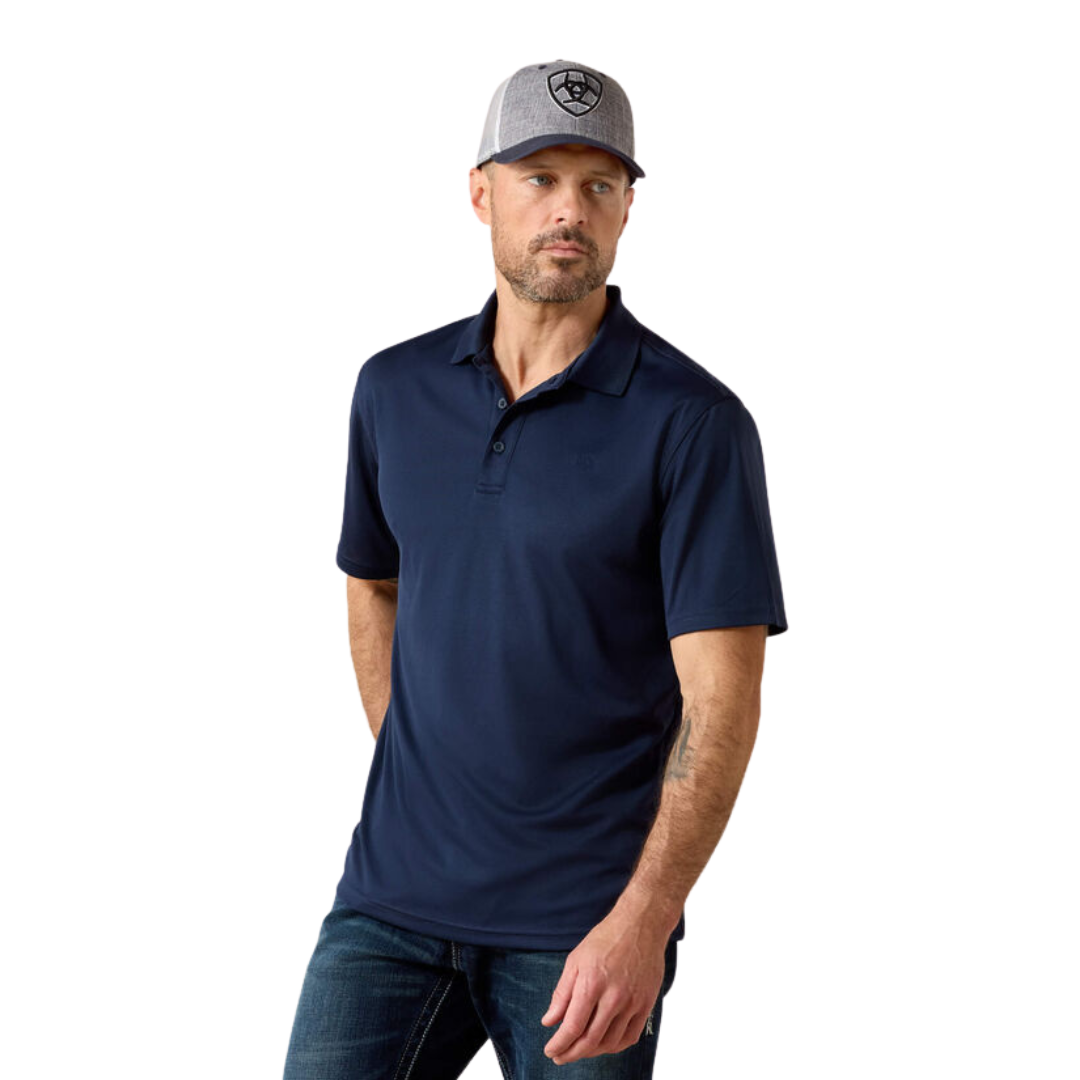 Ariat Men's Tek Polo Performance Navy Shirt - Big & Tall