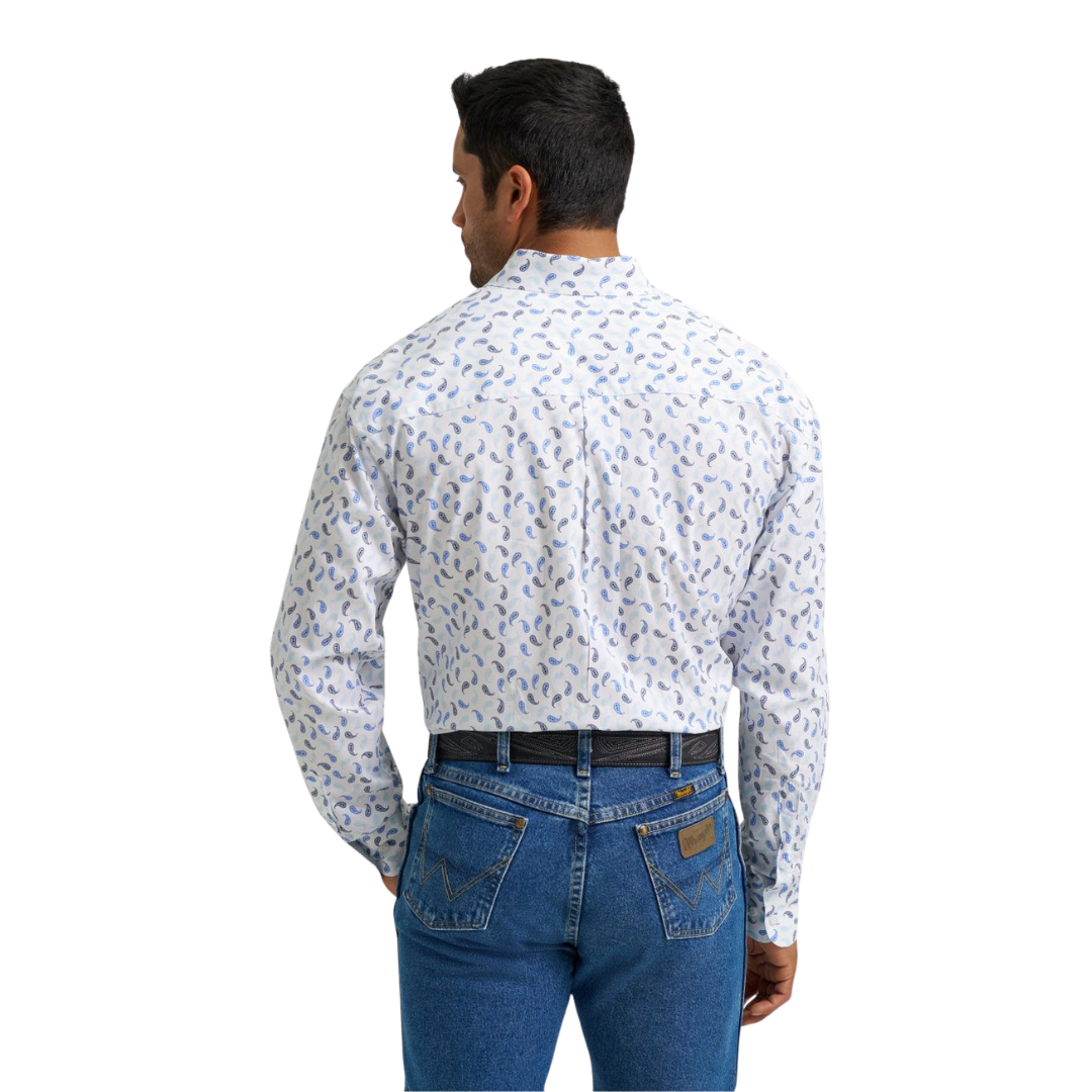 Wrangler Men's George Strait Print White Shirt