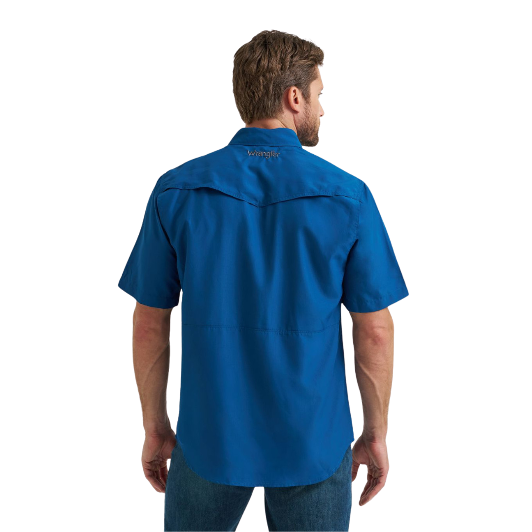 Wrangler Men's Performance Snap Blue Shirt