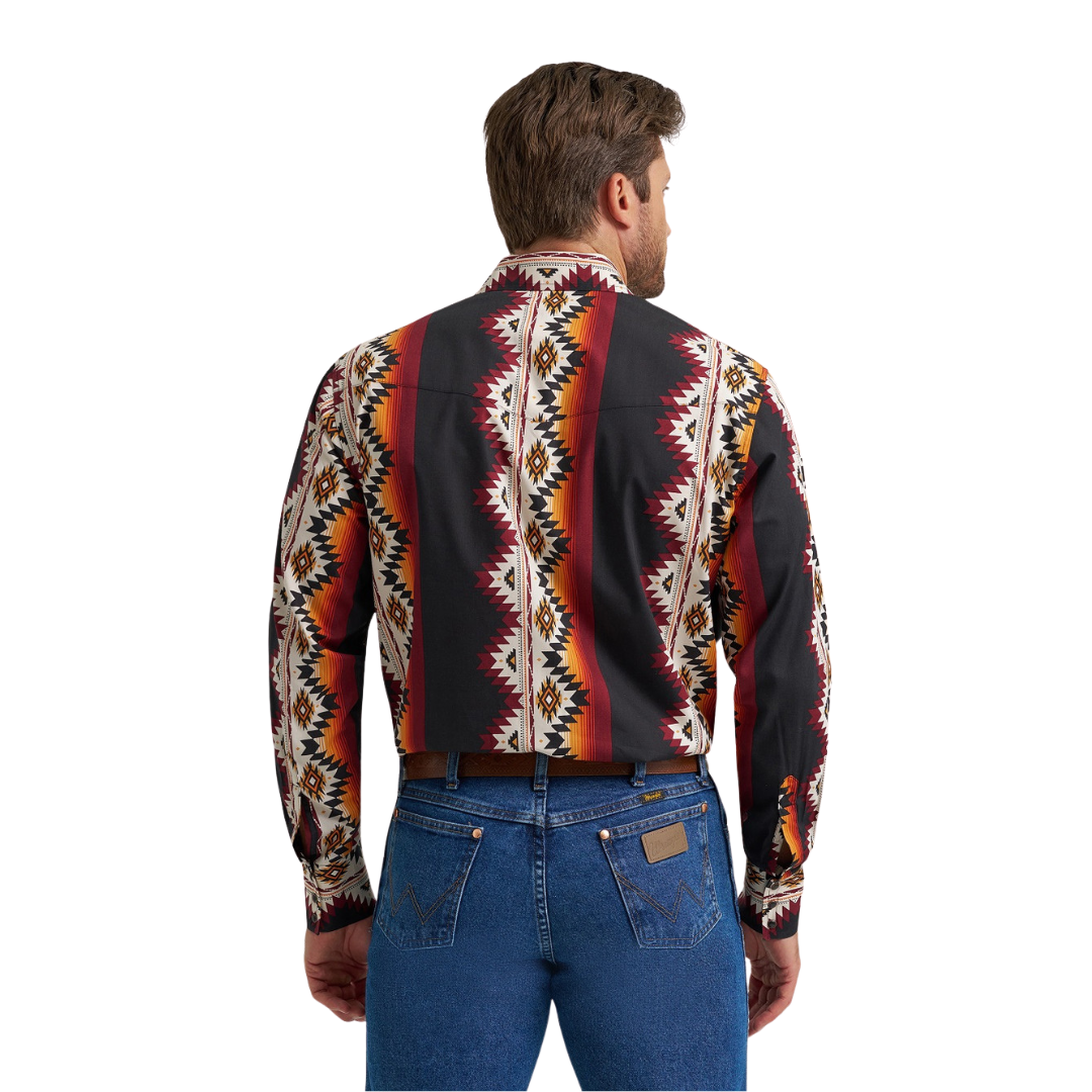 Wrangler Men's Checotah Multi Print Black Shirt