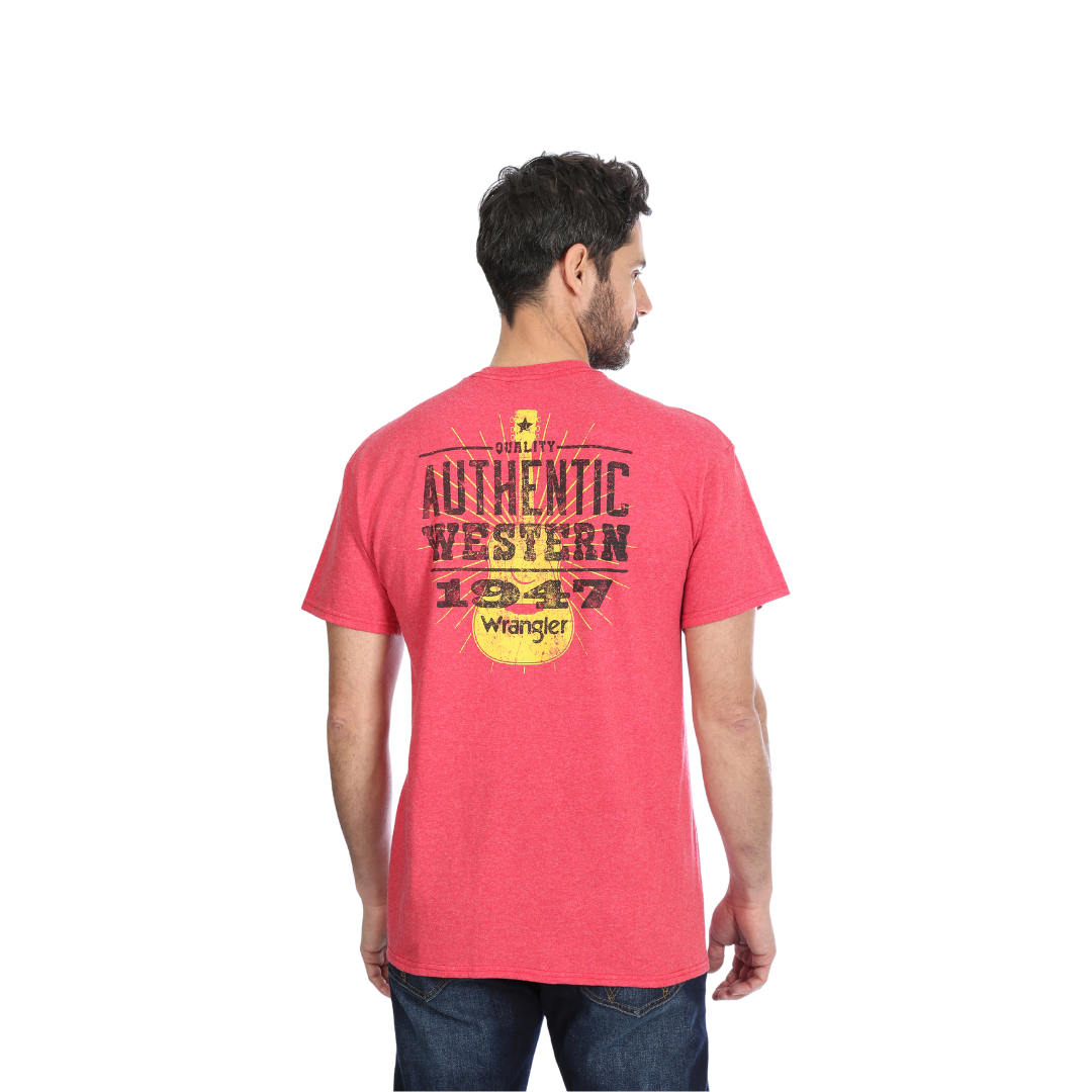 Wrangler Men's Guitar Screen Print Red Shirt