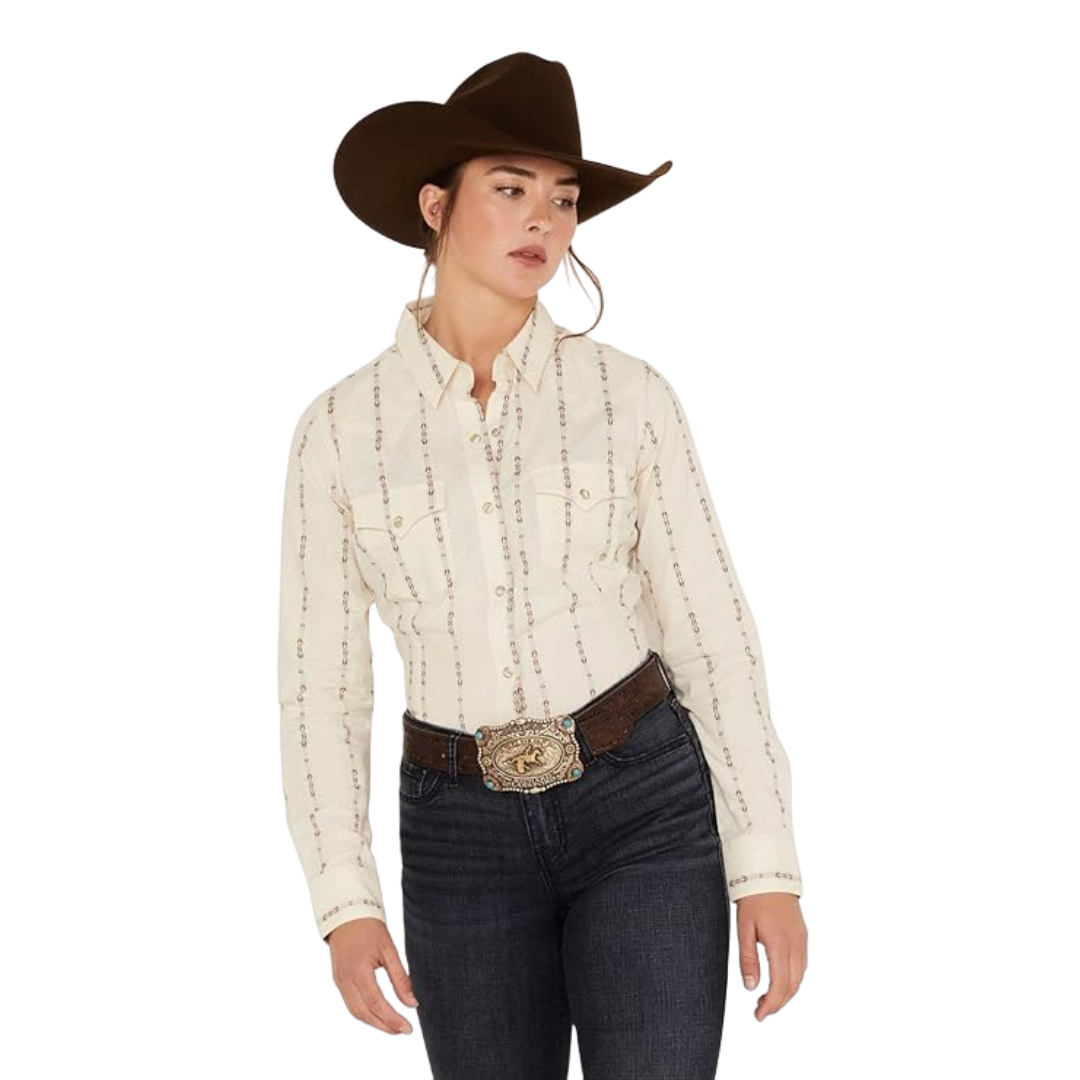 Wrangler Women's Southwestern Striped White Shirt