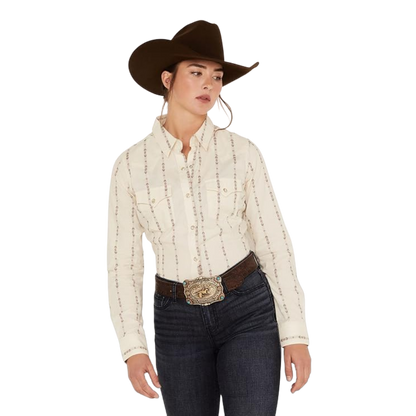 Wrangler Women's Southwestern Striped White Shirt
