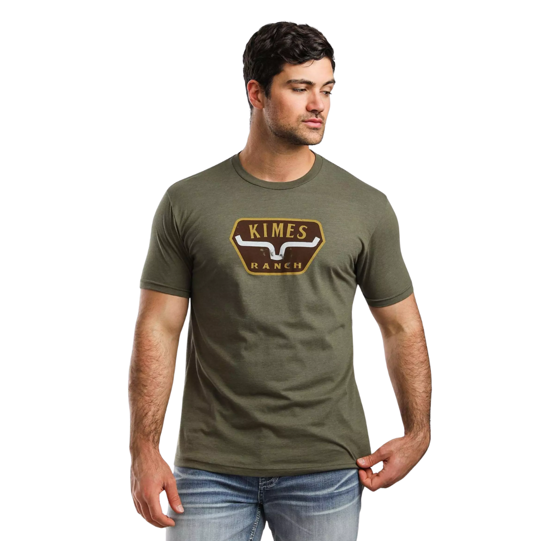 Kimes Ranch Men's The Distance Miltary Green Tee Shirt