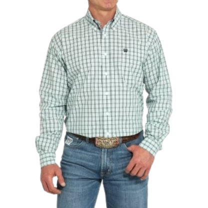 Cinch Men’s Plaid Casual Green Shirt