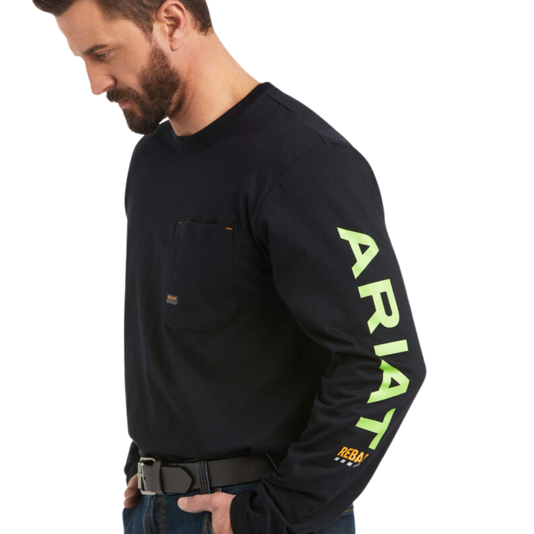 Ariat Men's Rebar Workman Black Tee Shirt- Big & Tall