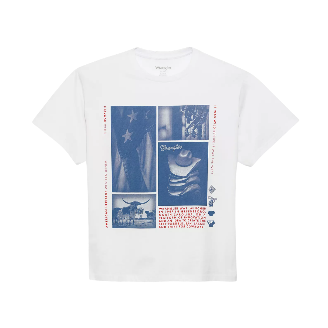 Wrangler Women's Printed Short Sleeve White T-Shirt