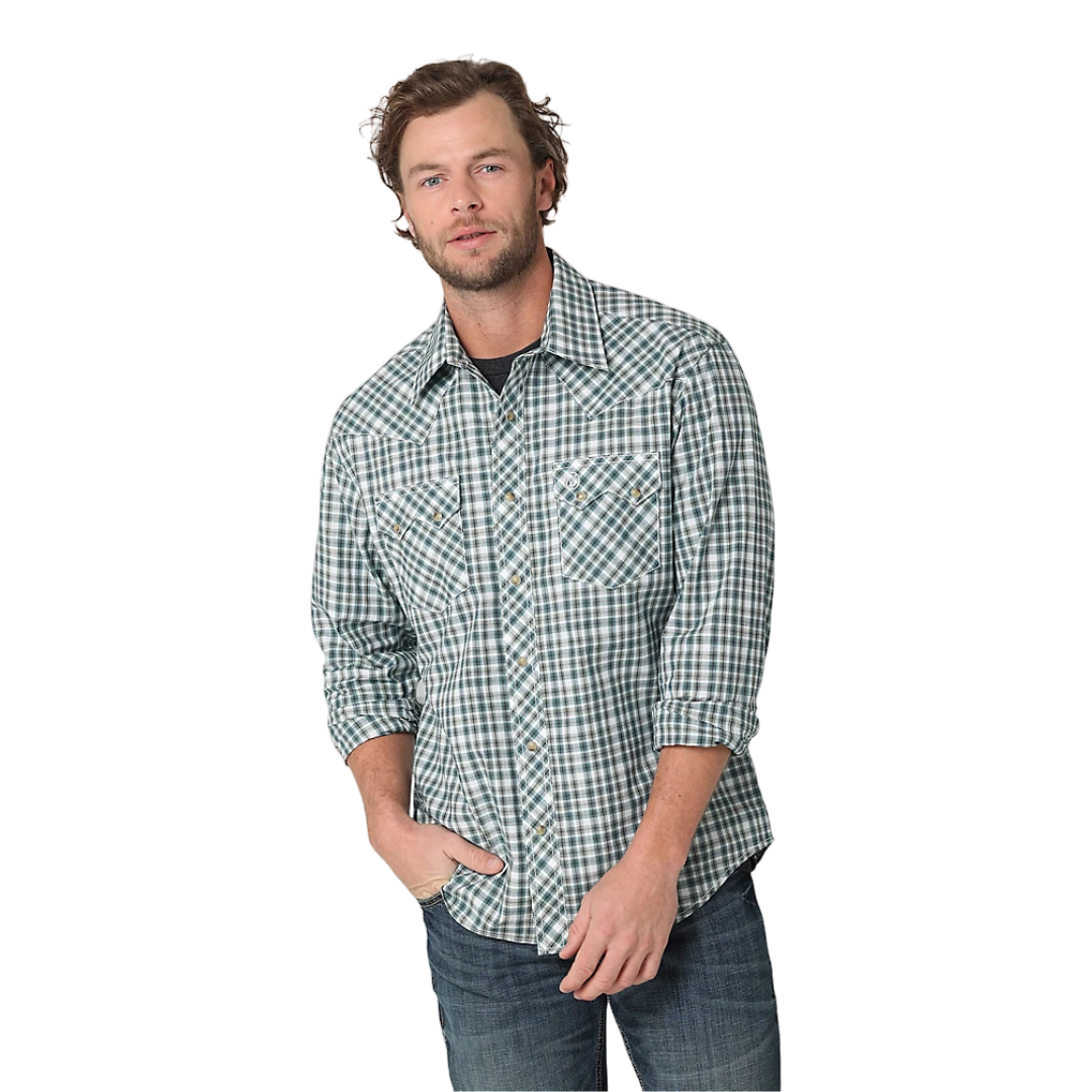 Wrangler Men's Retro Western Green Shirt