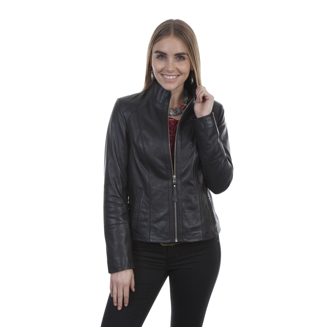 Scully Leathers Women's Vintage Zip Black Jacket