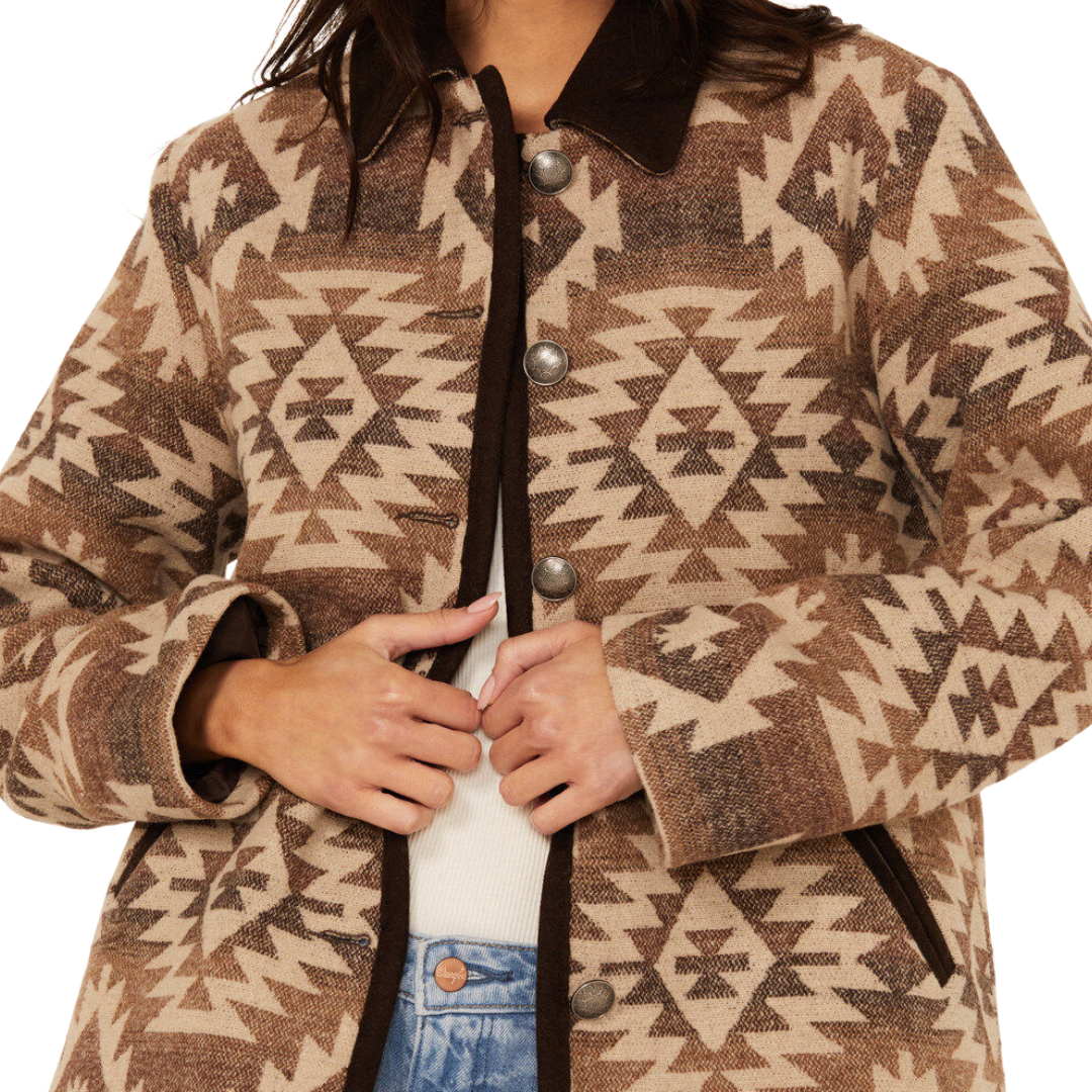 Cripple Creek Women's Southwestern Concho Brown Jacket