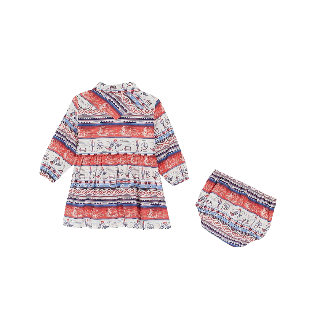 Wrangler Infant Girl's Striped Western Pink Dress
