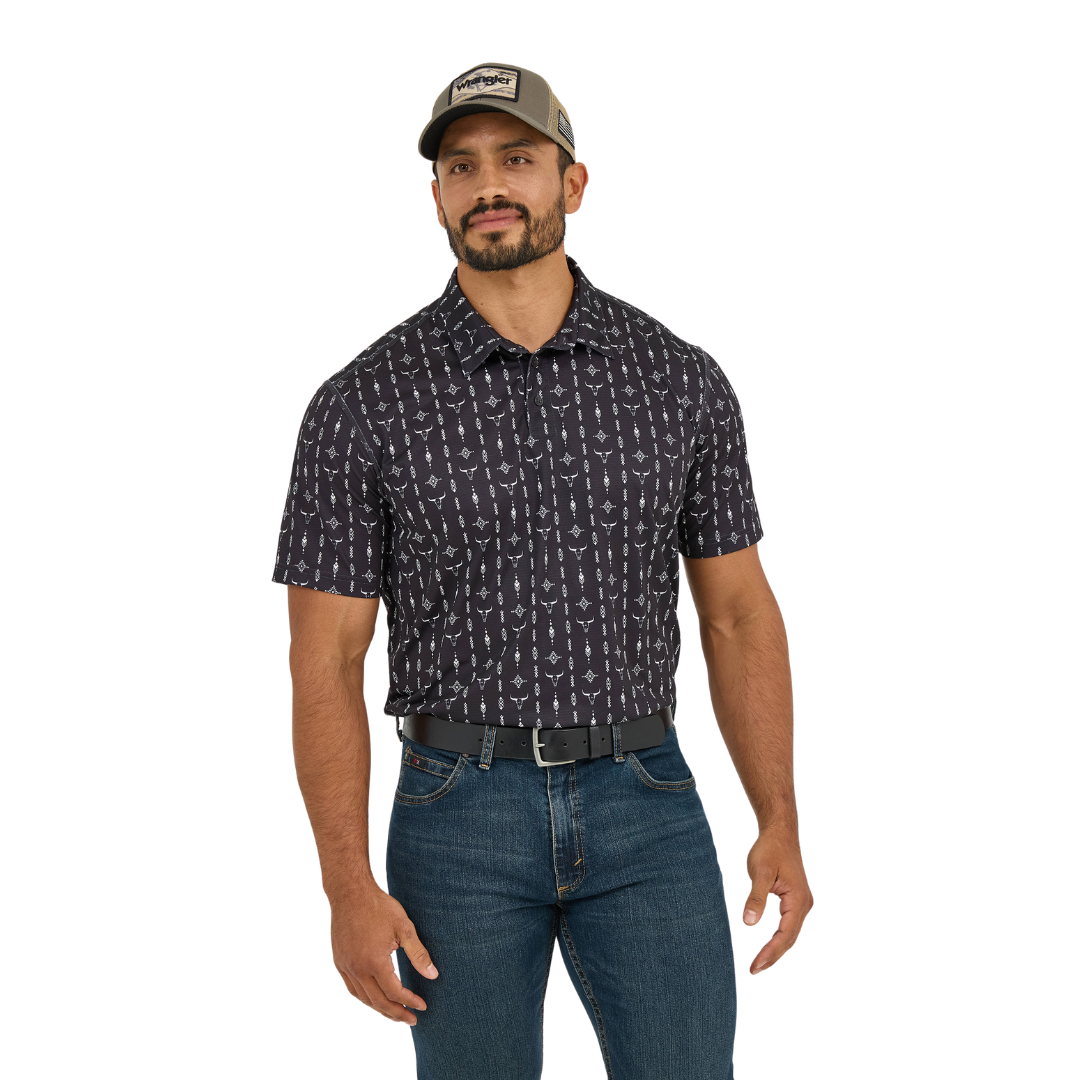 Wrangler Men's Performance Polo Black Shirt