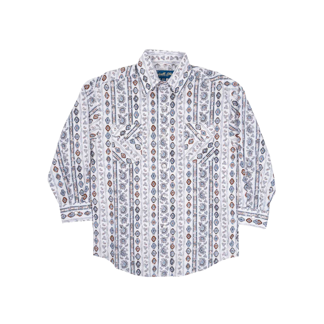 Panhandle Slim Youth Boy's Pearl Snap Blue Shirt