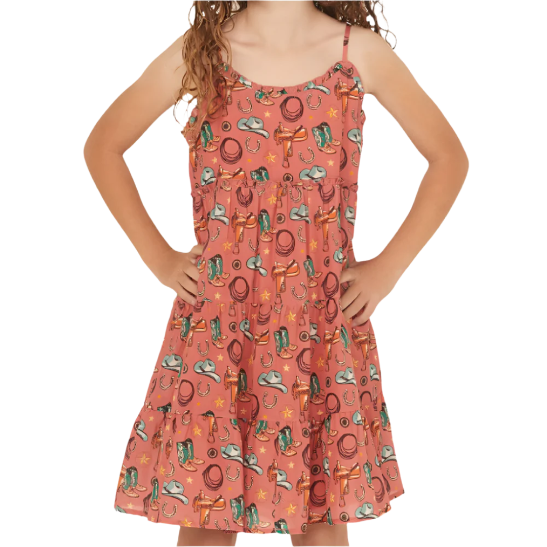 Rock & Roll Youth Girl's Conversation Print Rose Dress