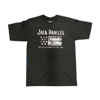 Ely Cattleman Men's Jack Daniels Short Sleeve Flag Black T-Shirt