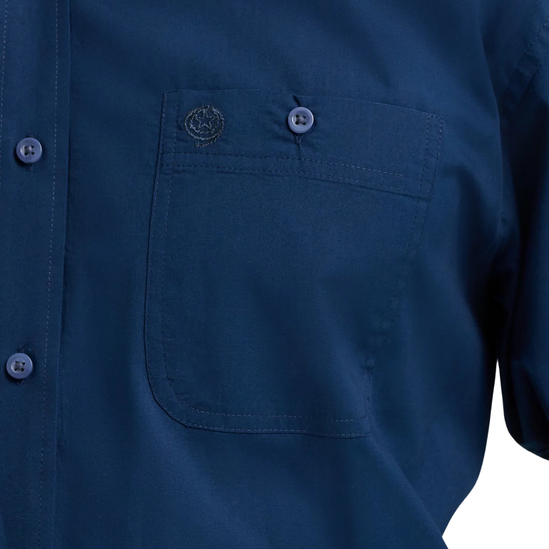 Wrangler Men's George Strait Button Down Navy Shirt - Big & Tall