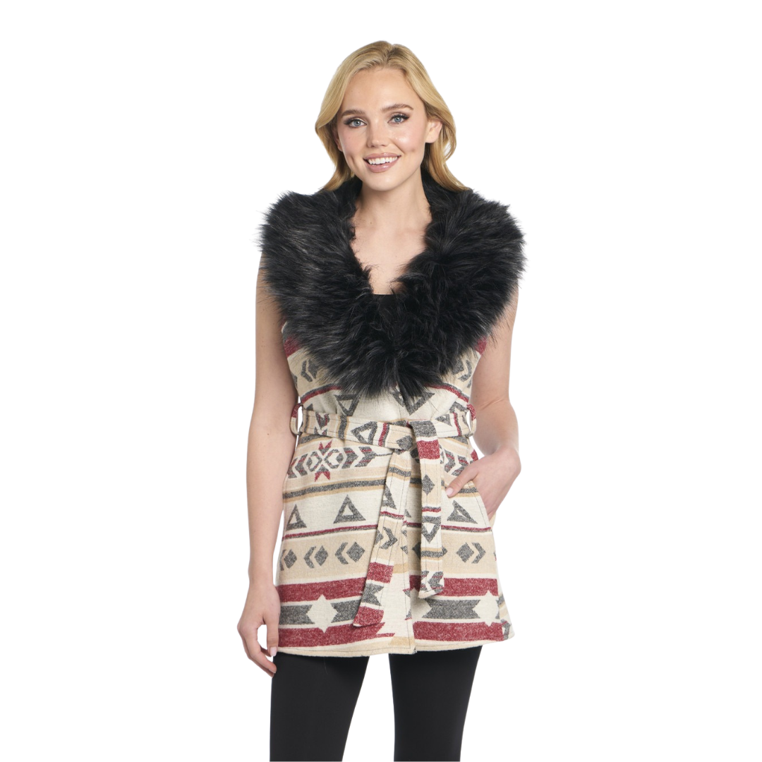 Cripple Creek Women's Navajo Tie Front Blanket Multicolor Vest