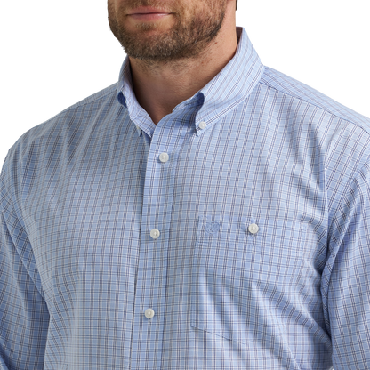 Wrangler Men's Classic Slate Blue Shirt - Western Style Quality