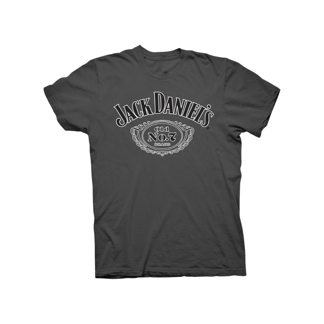 Ely & Walker Men's Jack Daniels Gray Cartouche Tee Shirt