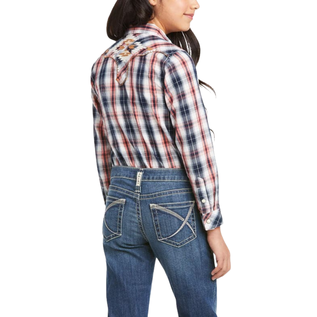 Ariat Youth Girl's Real Dynamic Snap Multicolor Shirt