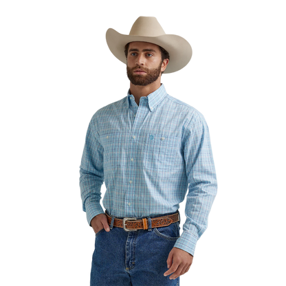 Wrangler Men's Long Sleeve Blue Shirt