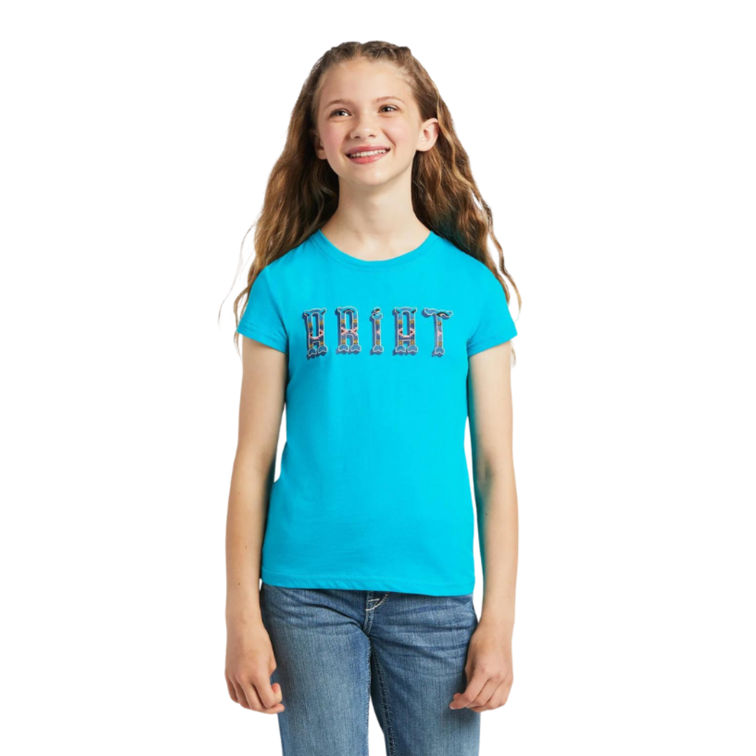 Ariat Youth Girl's Real Kinship Merman Blue Tee Shirt
