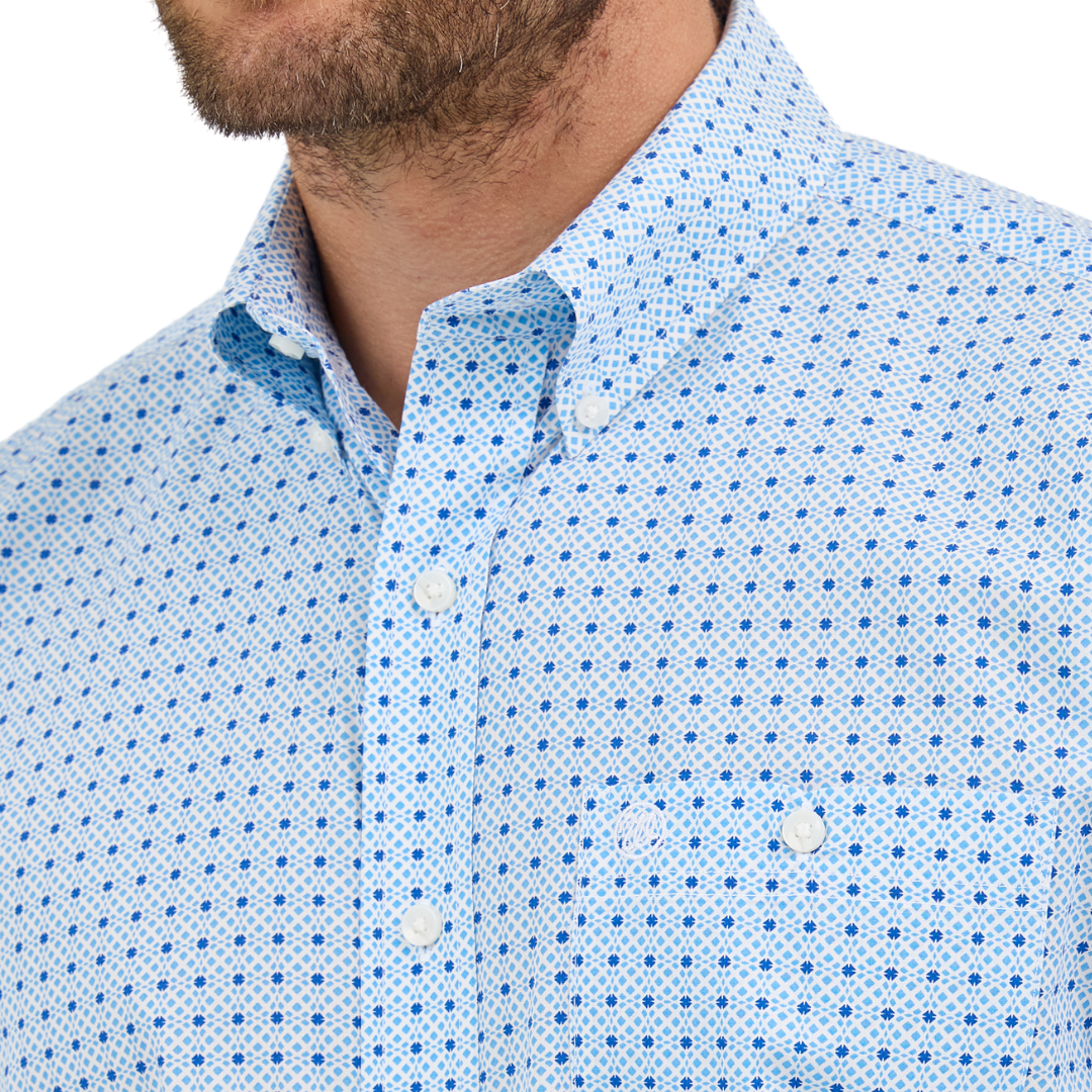 Wrangler Men's Classic Relaxed Fit Blue Shirt