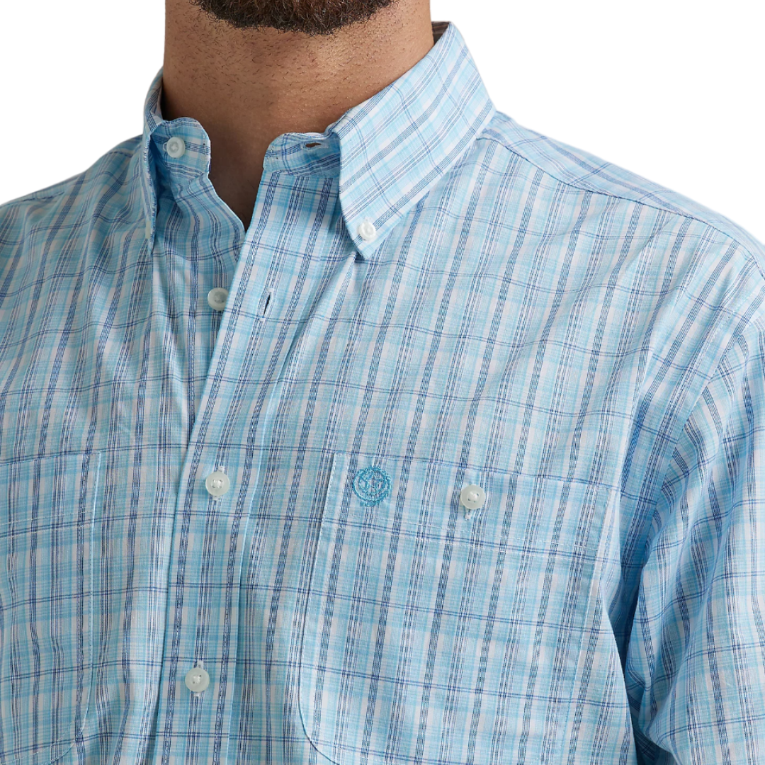 Wrangler Men's Long Sleeve Blue Shirt