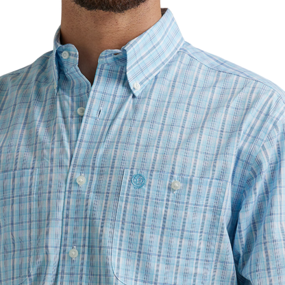 Wrangler Men's Long Sleeve Blue Shirt