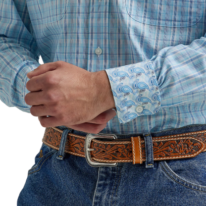 Wrangler Men's Long Sleeve Blue Shirt