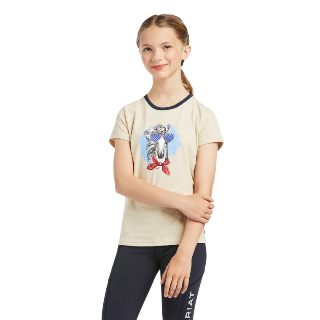 Ariat Youth Girl's Fabulous Oatmeal Heather Tee Shirt