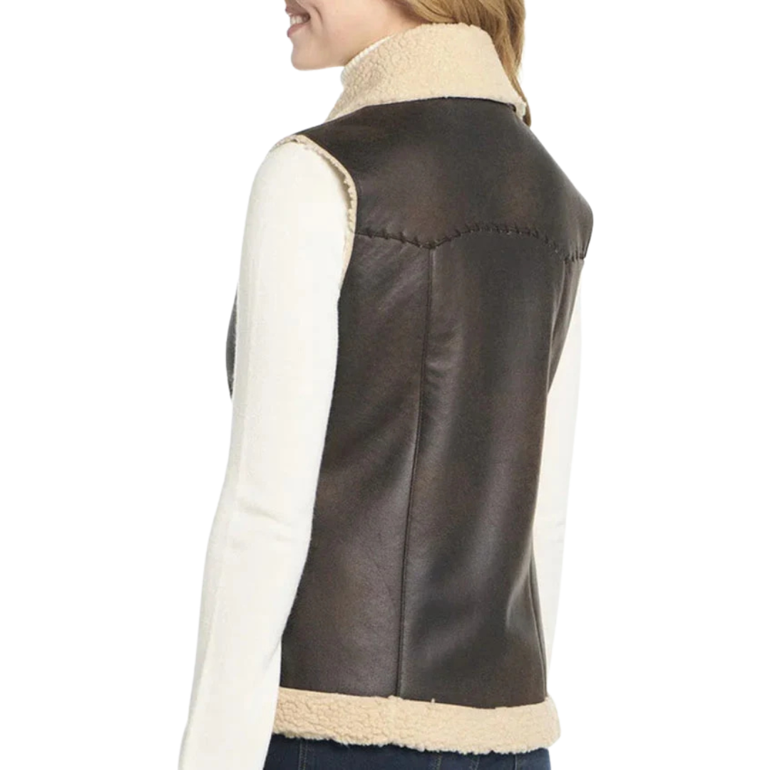 Cripple Creek Women's Faux Suede Cream Vest