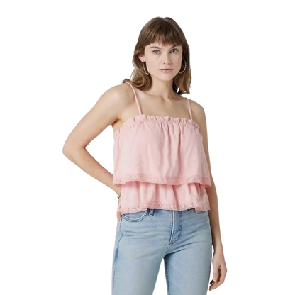 Wrangler Women's Romantic Ruffle Tank Shirt