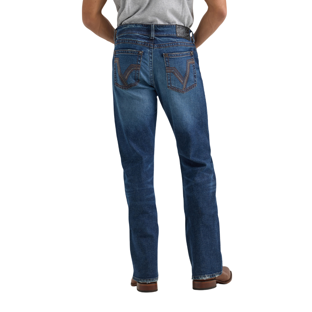 Wrangler Men's Rock 47 Slim Boot Blue Jeans