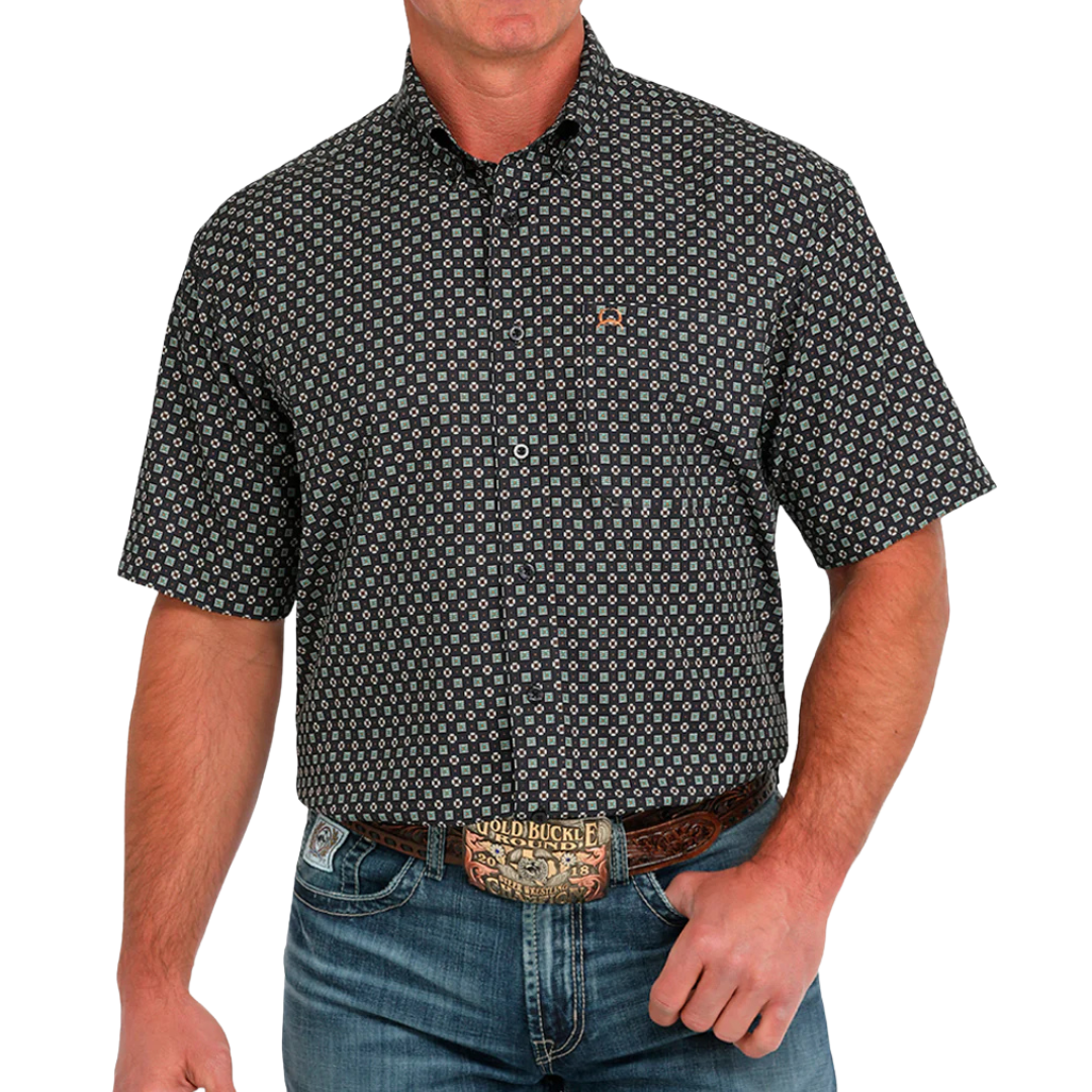Cinch Men's Modern Geometric Black Shirt