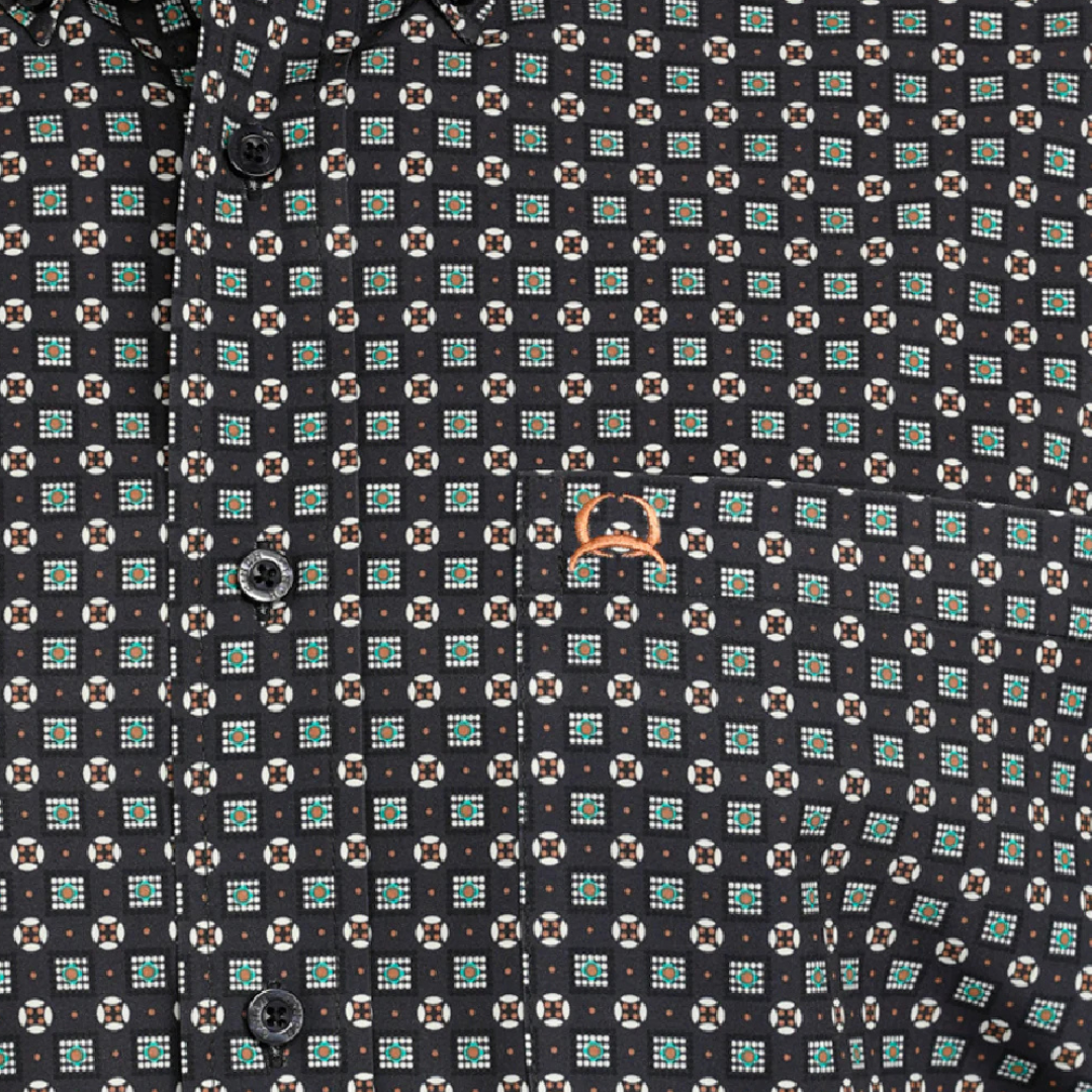 Cinch Men's Modern Geometric Black Shirt
