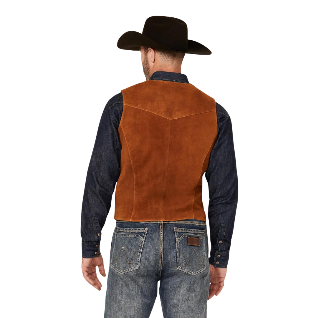 Cripple Creek Men's Distressed Deer Snap Camel Vest