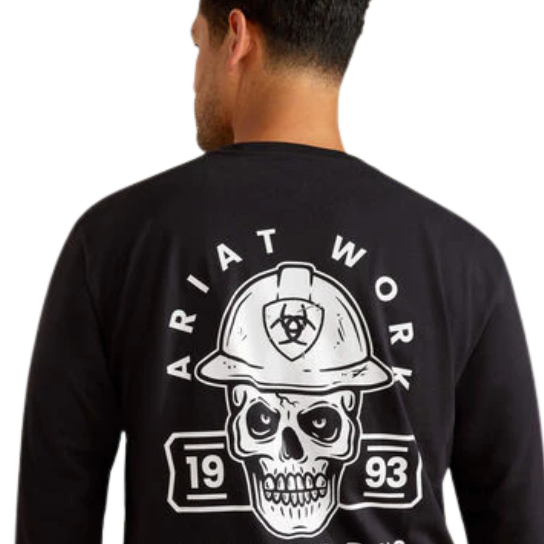 Ariat Men's Rebar Cotton Strong Hardhead Black Tee Shirt