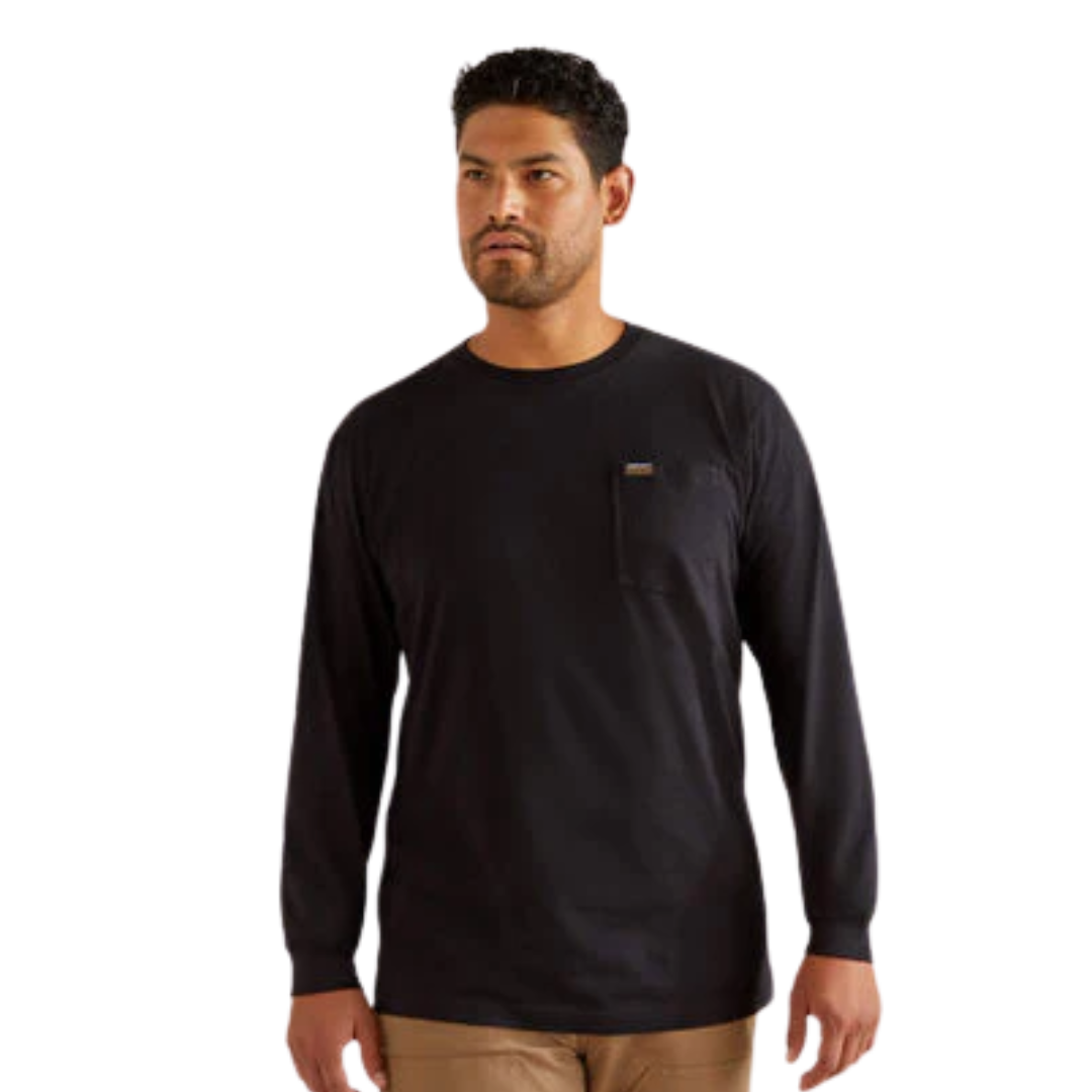 Ariat Men's Rebar Cotton Strong Hardhead Black Tee Shirt