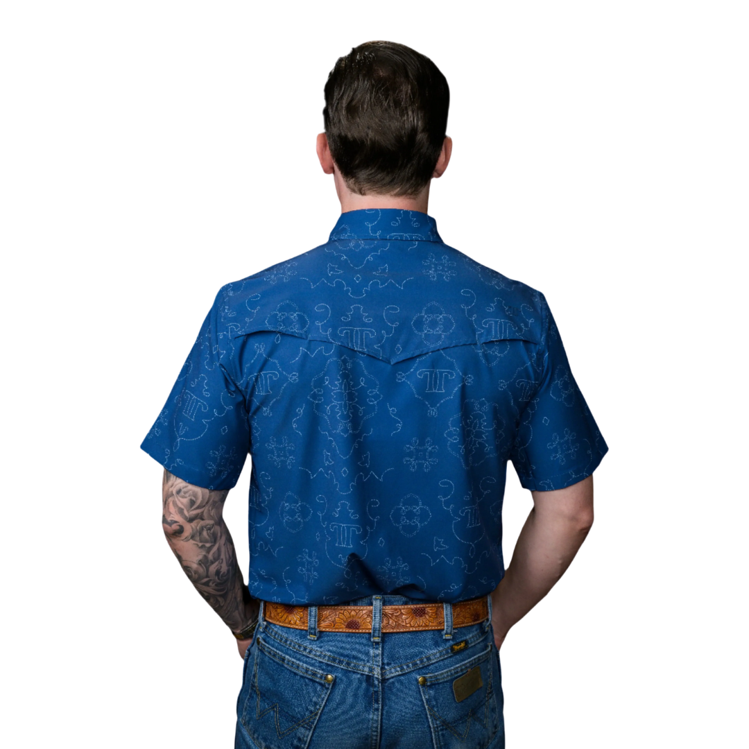 Ferrell Men's The Carson Short Sleeve Blue Shirt
