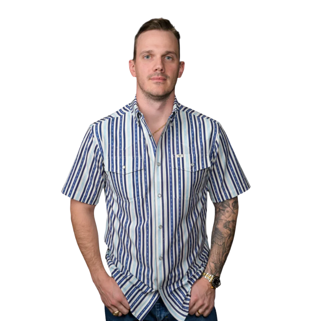 Ferrell Men's The Wyatt Short Sleeve Blue Shirt