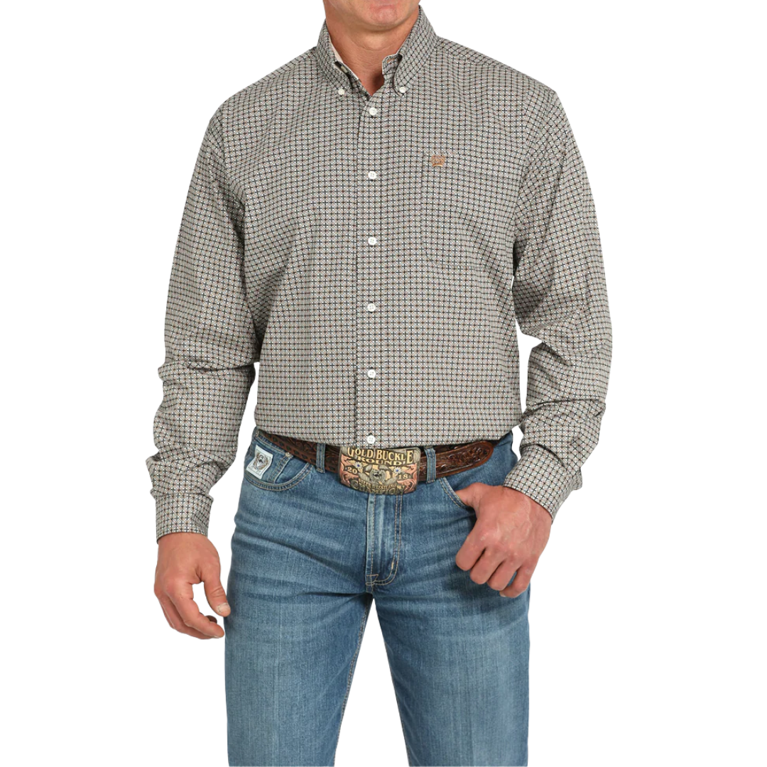 Cinch Men's Button Down Print Multicolor Shirt