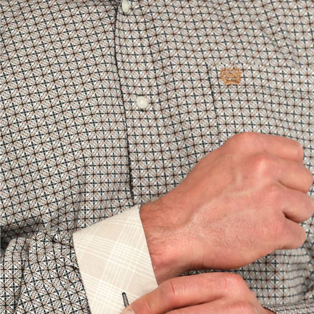 Cinch Men's Button Down Print Multicolor Shirt