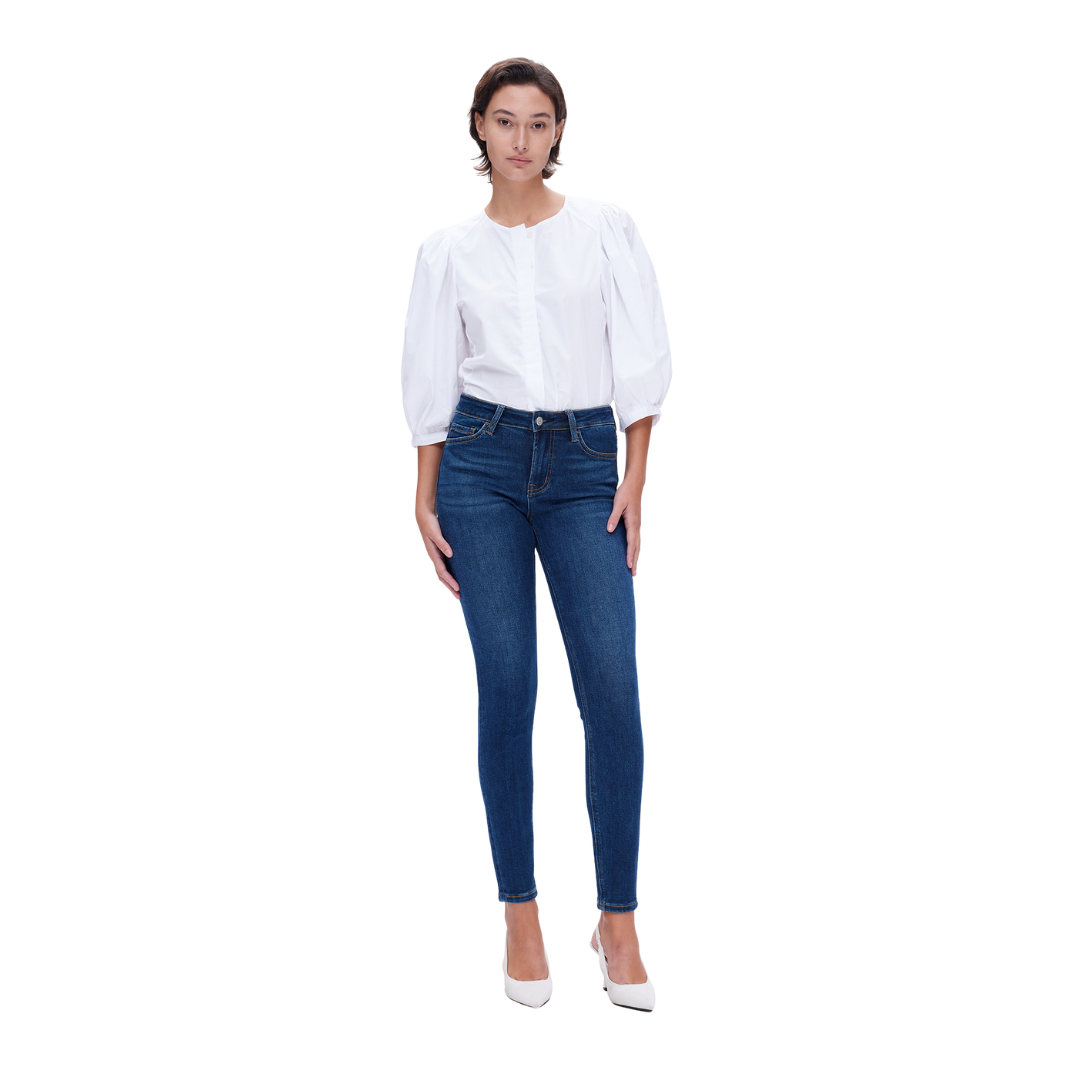 Bayeas Women's Emily Skinny Dark Blue Jeans