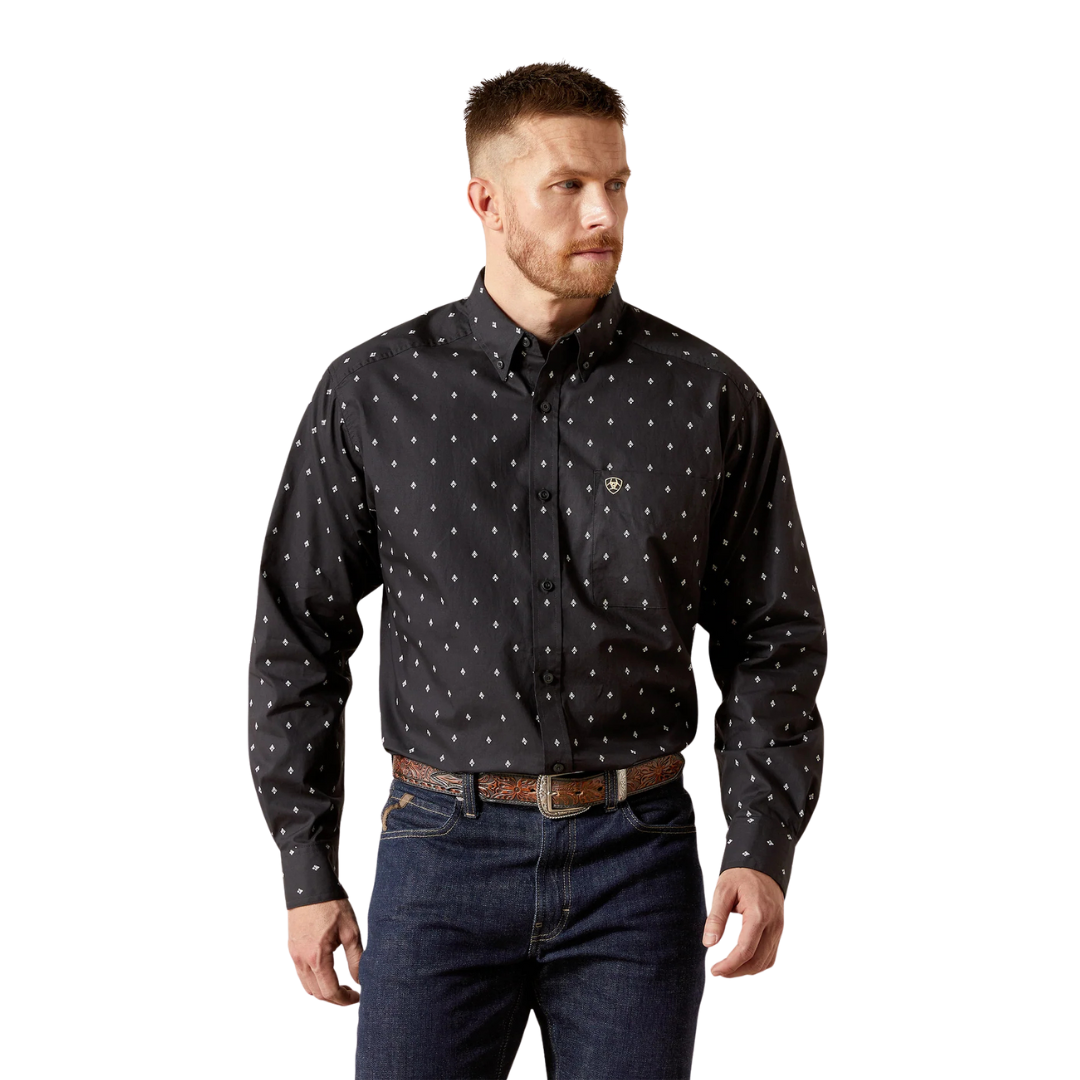 Ariat Men's Taylor Classic Fit Casual Blue Shirt
