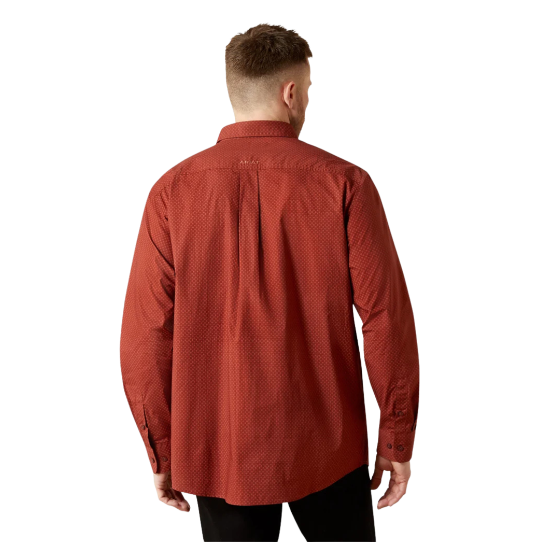 Ariat Men's Wren Long Sleeve Dark Red Shirt