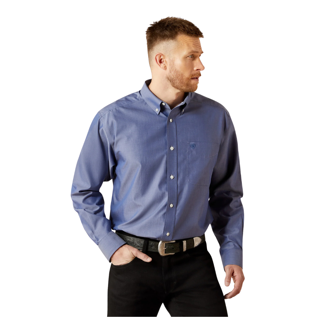Ariat Men's Wrinkle Free Oxford Blue Shirt