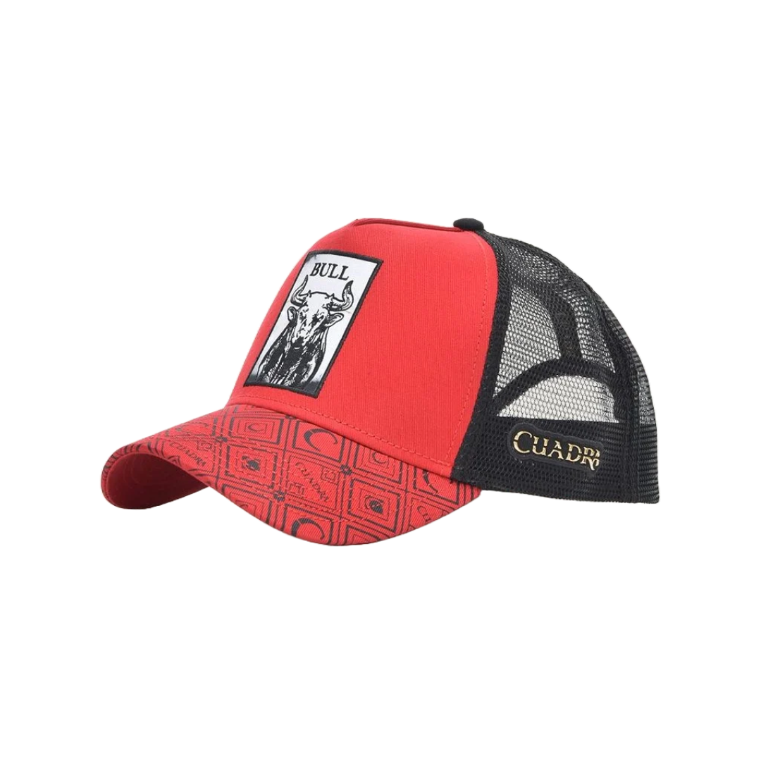 Cuadra Men's Bull Patch Red Cap